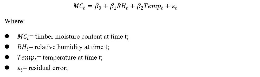 The static regression model for timber moisture content
